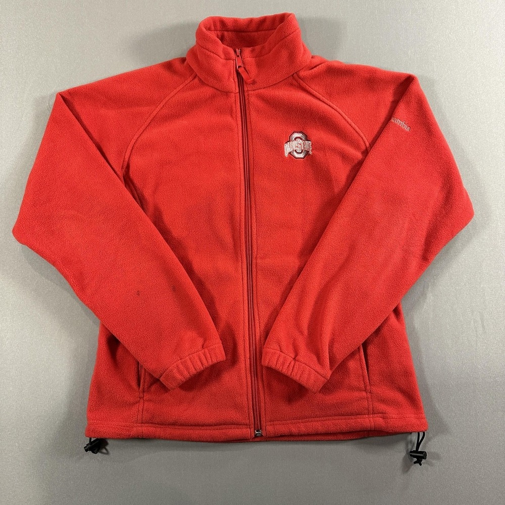 Ohio State Buckeyes Jacket Womens Medium Red NCAA Football Columbia Fleece Zip